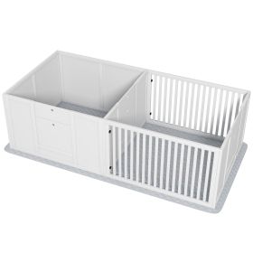 Dog Whelping Box w/ Waterproof Pee Pad & Adjustable Door for Small, Medium & Large Breed Dogs, 65" x 31.5"