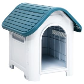 Dog House Blue and White Polypropylene Small Durable Dog House