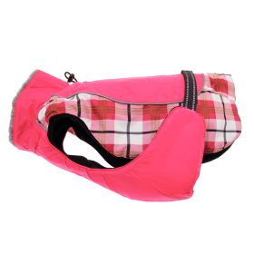 Alpine All-Weather Dog Coat (Color: Raspberry Plaid, size: X-Small)