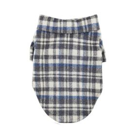 Flannel Dog Shirt (Color: Gray and Blue Plaid, size: XX-Small)
