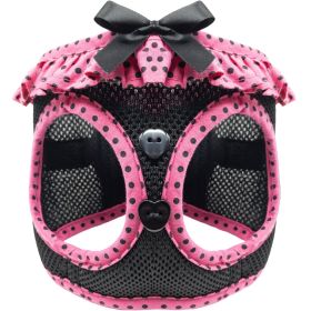 American River Choke Free Dog Harness Polka Dot Collection (Color: Hot Pink and Black Polka Dot, size: 2X-Large)