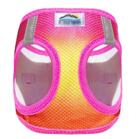 American River Choke Free Dog Harness Ombre Collection (Color: Raspberry Pink and Orange, size: large)