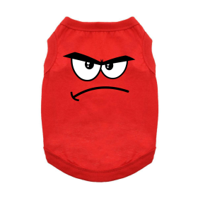 Angry Face Dog Shirt (Color: Flame Scarlet Red, size: 2X-Large)