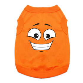 Happy Face Dog Shirt (Color: Sunset Orange, size: 3X-Large)