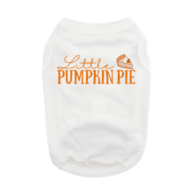 Little Pumpkin Pie Dog Shirt (Color: White, size: 2X-Large)