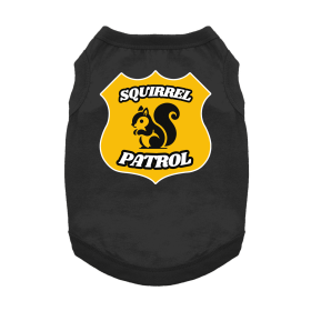 Squirrel Patrol Dog Shirt (Color: Jet Black, size: 3X-Large)