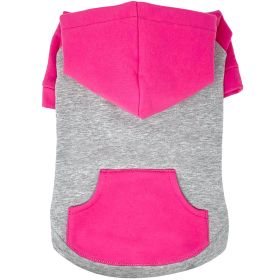 Color-Block Hoodie (Color: Pink on Gray, size: large)