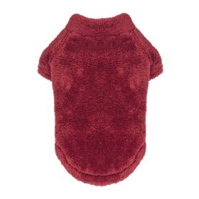 Soft Plush Pullover (Color: Burgundy, size: small)