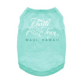 Turtle Town Maui, HI Dog Shirt (Color: Teal, size: small)