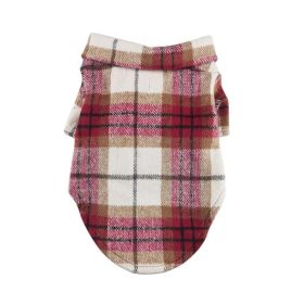 Flannel Dog Shirt (Color: Red and White Plaid, size: small)