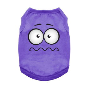 Nervous Face Dog Shirt (Color: Ultra Violet, size: medium)