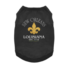 New Orleans LA Dog Shirt (Color: Jet Black, size: medium)