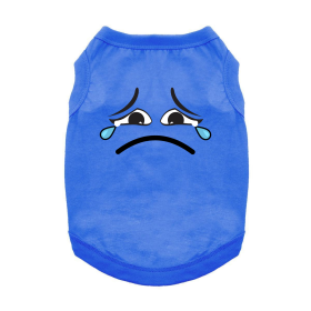 Sad Face Dog Shirt (Color: Nautical Blue, size: X-Small)